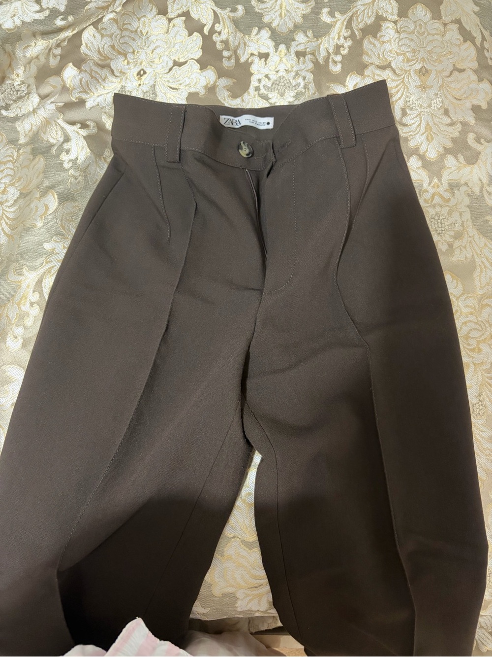ZARA women’s tailored trousers dark brown